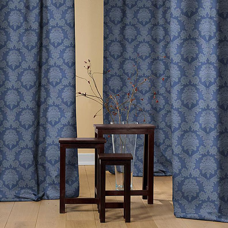 Tissu de décoration Jacquard Damasco 280 cm – bleu roi,  image number 3