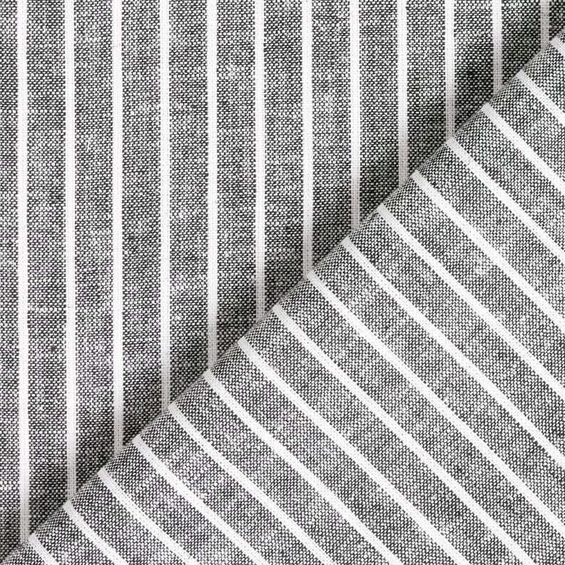 M&eacute;lange lin coton Larges rayures &ndash; noir/blanc,  image number 4