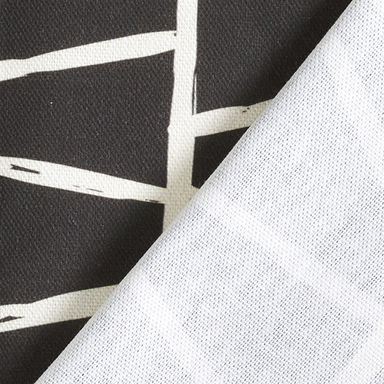 Tissu de décoration Semi-panama Lignes abstraites – ivoire/noir,  image number 4