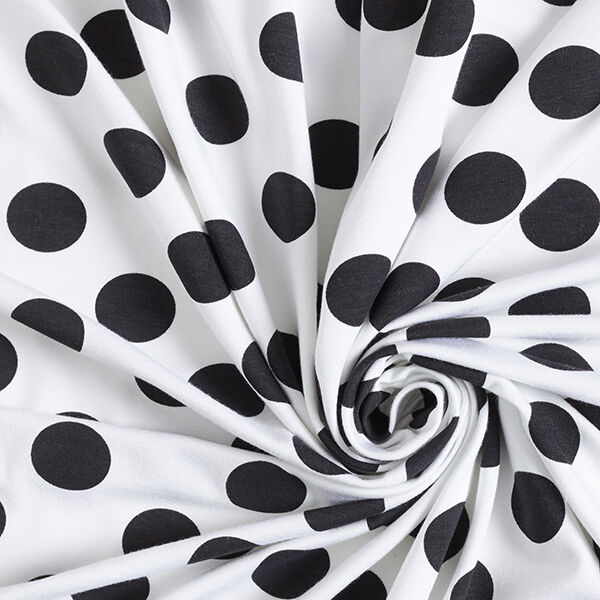 Jersey coton à gros pois – blanc/noir,  image number 3