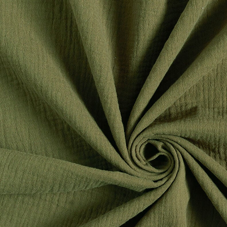Tissu double gaze de coton – olive, image number 1