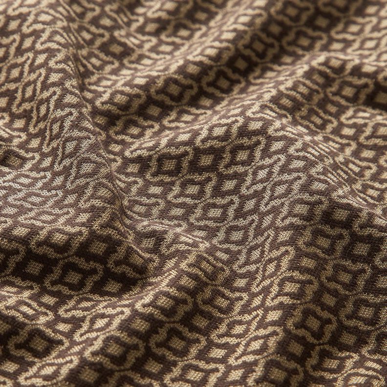 Maille jacquard à losanges – beige/marron,  image number 2