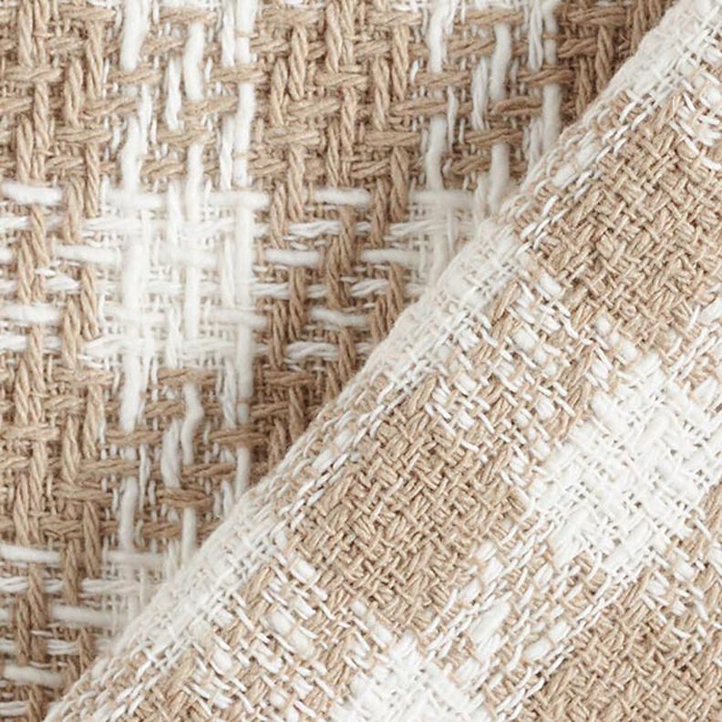 Tissu pour manteau en coton Carreaux – blanc/beige foncé, image number 5