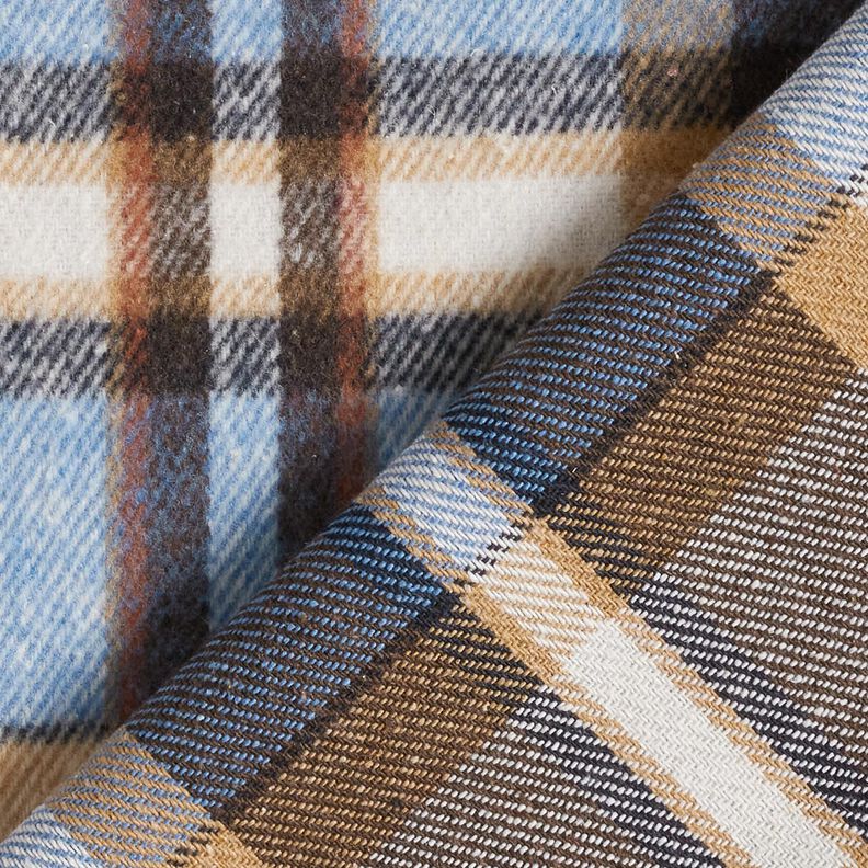 Flanelle pour manteau à carreaux | Katia Fabrics – bleu roi/marron noir, image number 4