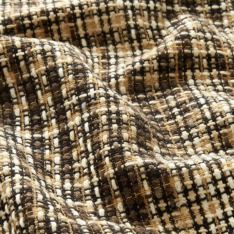 Tissu pour manteau en laine mélangée Carreaux – beige/noir,  image number 2