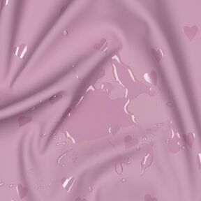 Tissu pour veste de pluie Petits cœurs | Poppy Fabrics – vieux rose clair, 