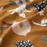 Tissu de décoration Semi-panama Grandes fleurs rétro – caramel/kaki clair,  thumbnail number 2
