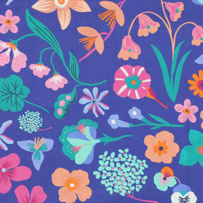 Popeline coton Meadow Flower Impression numérique | Nerida Hansen – bleu roi/turquoise clair, 