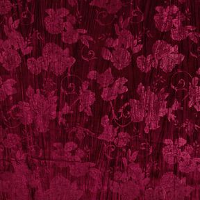 Velours crash à motif chrysanthème – rouge bordeaux, 