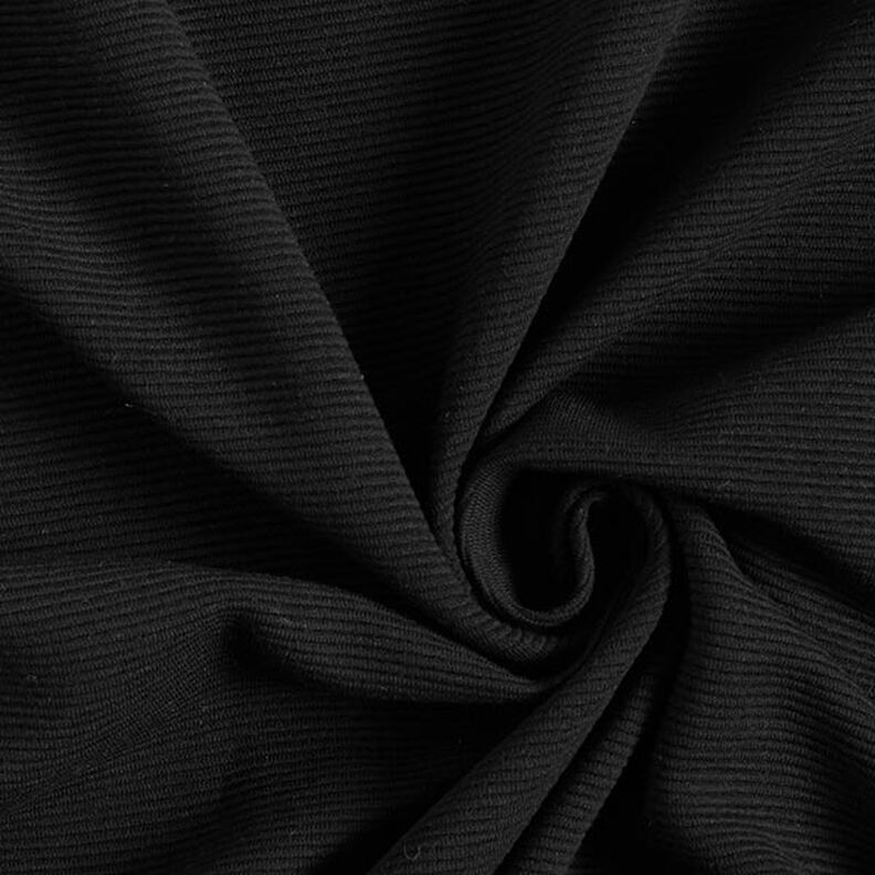 Jersey côtelé ottoman uni – noir,  image number 1