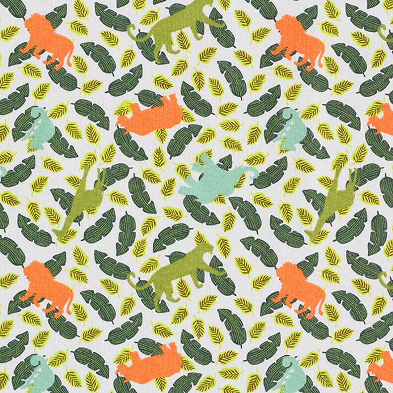 Tissu en coton Cretonne Silhouettes animaux de la jungle – vert,  image number 1