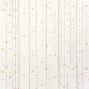 Tissu de décoration Jacquard Lurex Guirlande de flocons de neige – beige clair/or, 