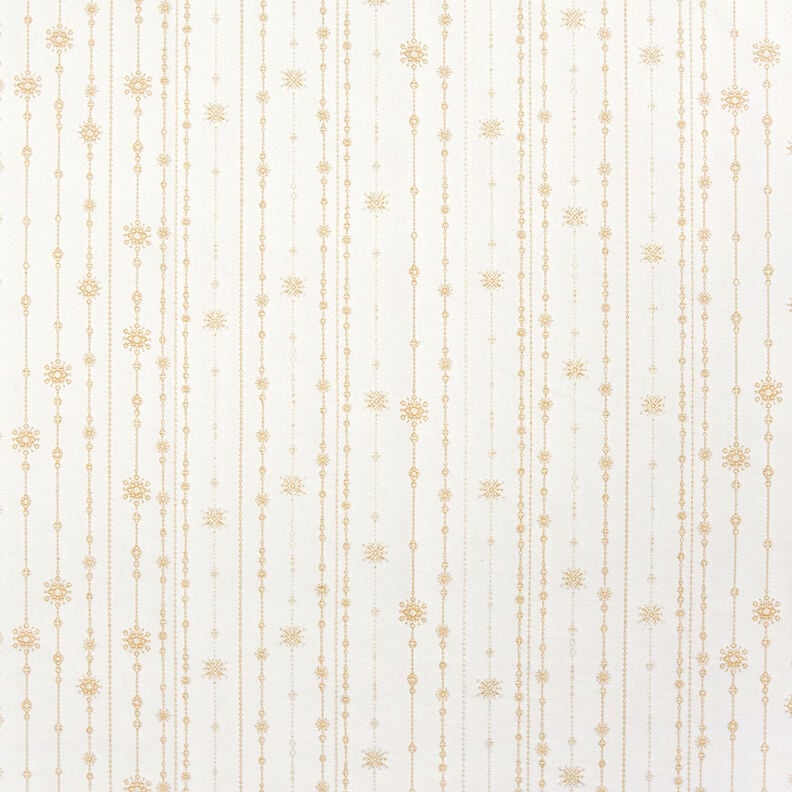 Tissu de décoration Jacquard Lurex Guirlande de flocons de neige – beige clair/or,  image number 1
