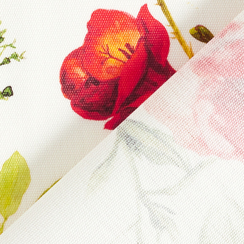 Tissu d’extérieur Canvas Fleurs et papillons – blanc/lilas,  image number 4