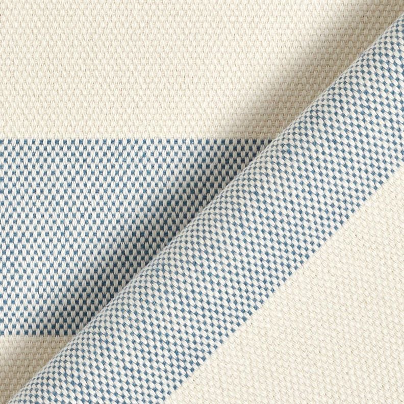 Tissu de d&eacute;coration Panama Larges rayures &ndash; gris bleu/beige clair,  image number 4