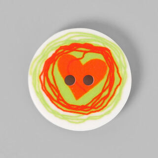 Bouton en plastique Coeur rétro 1, 