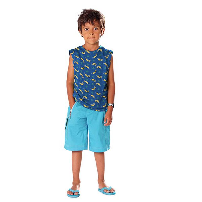 Jersey coton Caméléon – bleu jean/vert tilleul,  image number 6