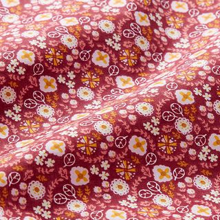 Tissu en coton Cretonne Petites fleurs – framboise/rosé, 