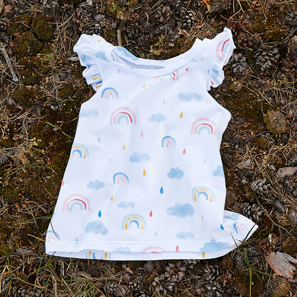 GOTS Jersey coton Monde arc-en-ciel aquarelle | Tula – blanc, image number 10
