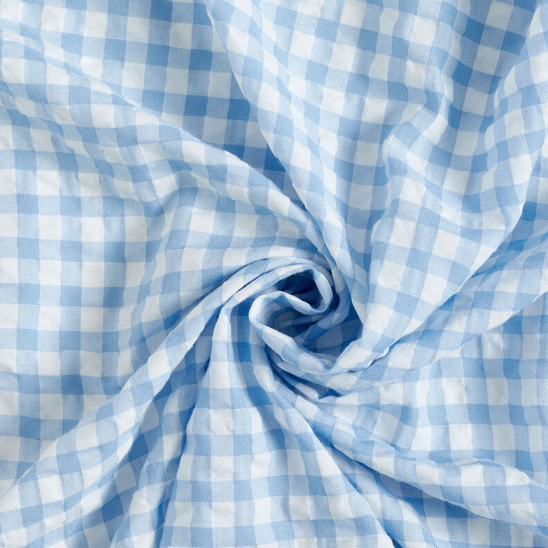 Seersucker à gros carreaux vichy – blanc/bleu clair,  image number 3