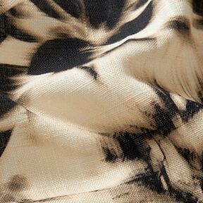 Mélange viscose lin Imprimé numérique fleurs délavées – beige clair/noir, 