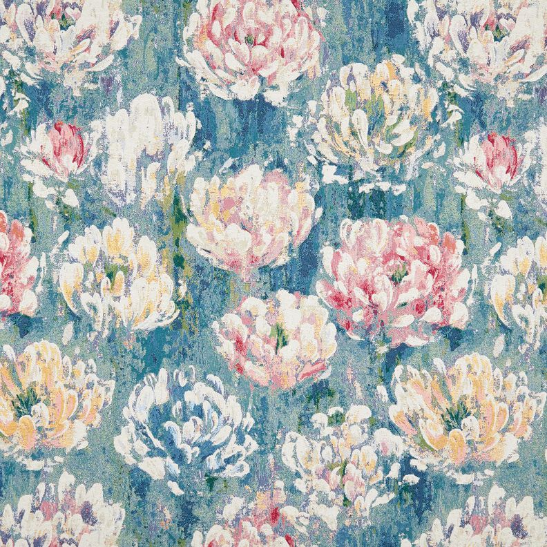 Tissu de décoration Gobelin Seerosen – beige clair/vert,  image number 1