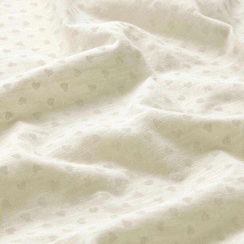 Jersey coton Petits cœurs – écru, image number 2