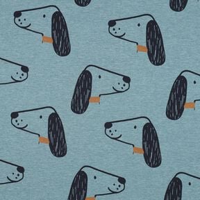 Jersey coton Chiens | Poppy Fabrics – bleu pigeon/noir, 
