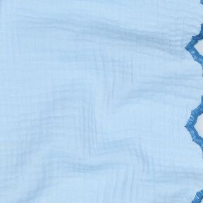 Tissu double gaze de coton Bord incurvé sur les deux côtés  | Poppy Fabrics – bleu clair/bleu roi, 