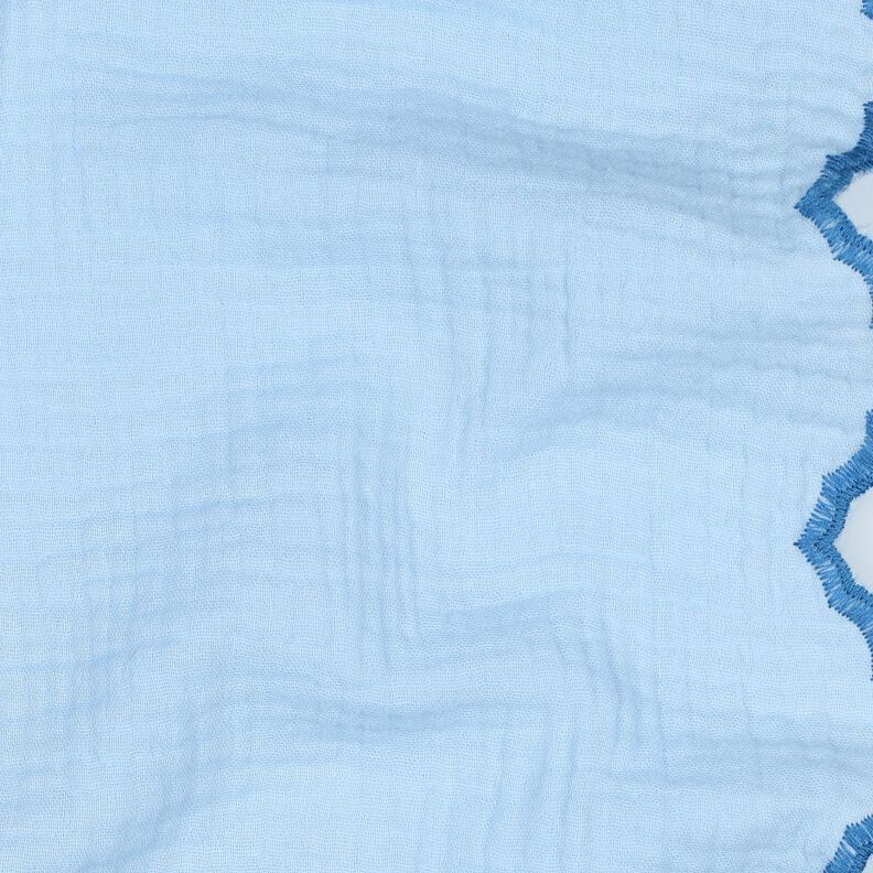 Tissu double gaze de coton Bord incurvé sur les deux côtés  | Poppy Fabrics – bleu clair/bleu roi,  image number 2