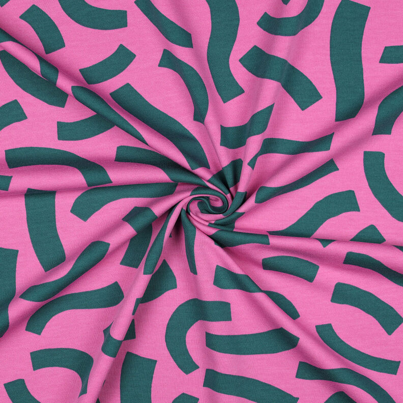French Terry Playful | Nerida Hansen – rose vif/pétrole,  image number 3