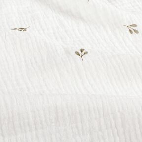 Tissu double gaze de coton Petite branche – écru/roseau, 