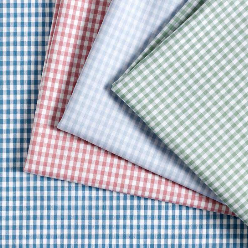 Tissu en coton Vichy à carreaux 0,5 cm – jean bleu clair/blanc,  image number 5