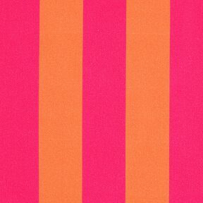 Tissu de décoration Semi-panama Grandes rayures – rose intense/orange, 