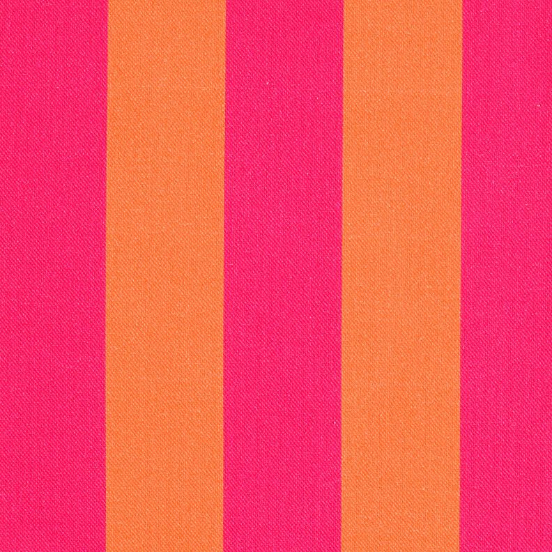 Tissu de décoration Semi-panama Grandes rayures – rose intense/orange,  image number 1