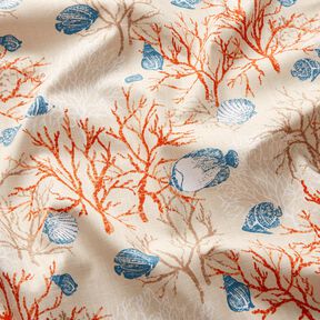 Tissu de décoration Panama Récif de corail – beige clair/terre cuite, 