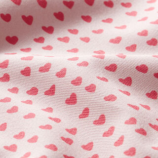 Tissu de décoration sergé coton mini cœurs – rose clair, 