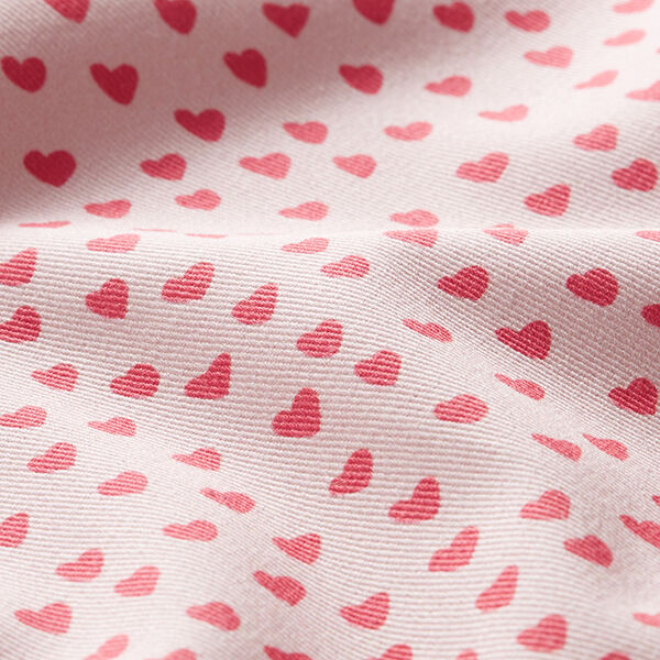 Tissu de décoration sergé coton mini cœurs – rose clair,  image number 2