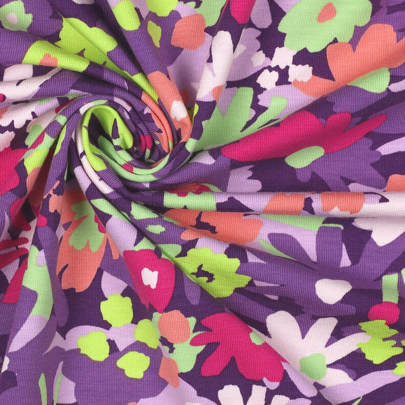 GOTS Jersey coton Pop Blossom | Nerida Hansen – aubergine,  image number 4