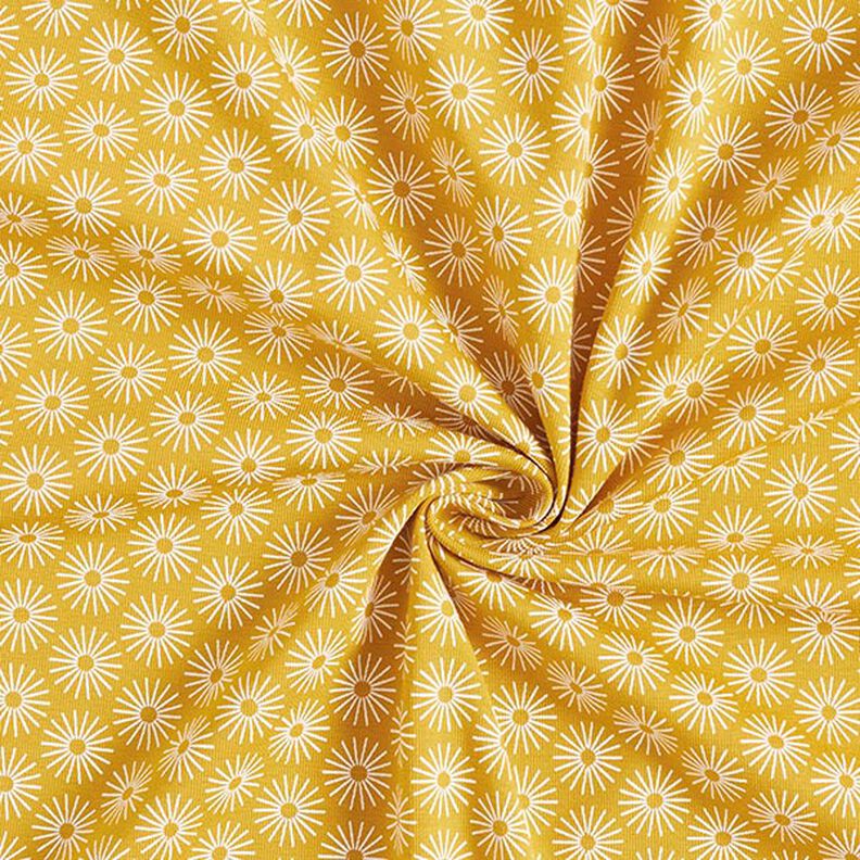 Jersey de coton faire briller les fleurs – jaune curry,  image number 3