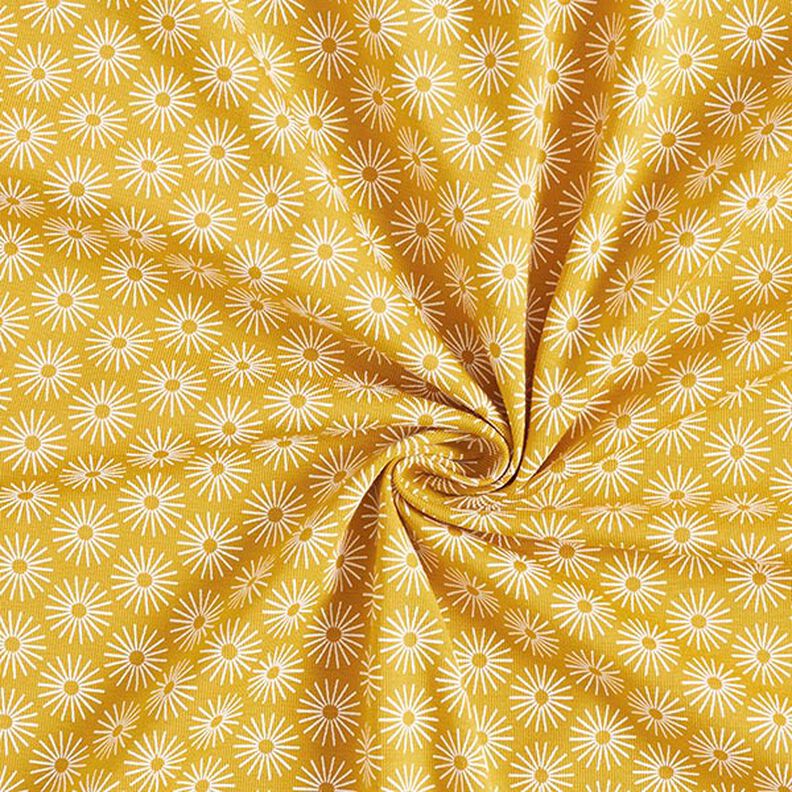 Jersey de coton faire briller les fleurs – jaune curry, image number 3