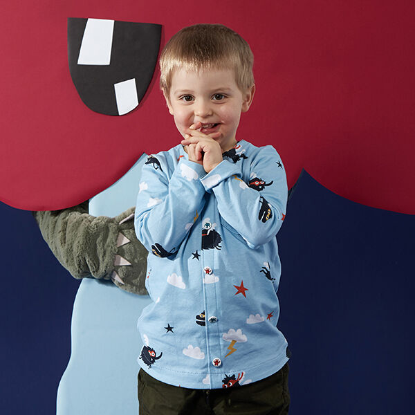 Jersey coton Monstre super-héros | PETIT CITRON – bleu bébé,  image number 7