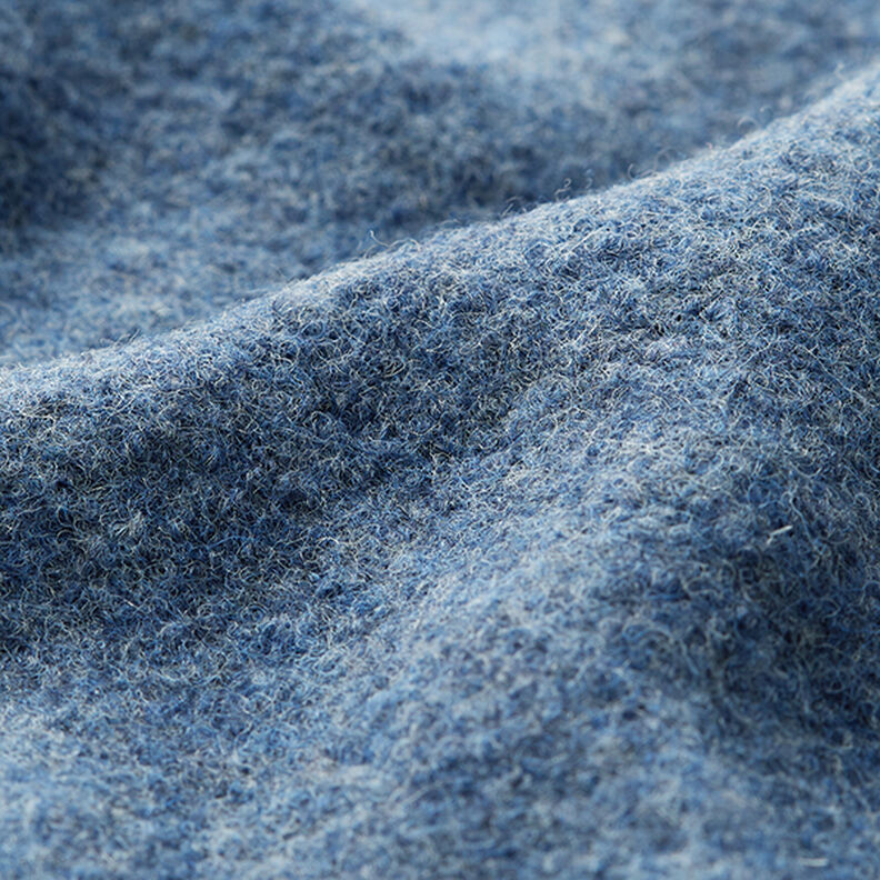 Loden de laine foulé Chiné – bleu jean,  image number 2