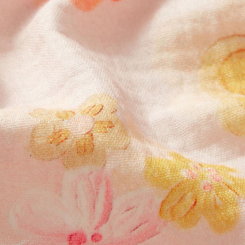 Tissu double gaze de coton Grandes fleurs Impression numérique – rosé, image number 2