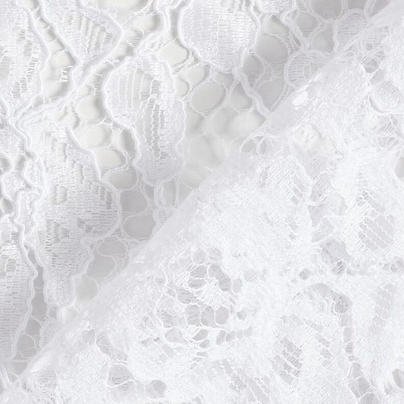 Dentelle bordée de fleurs – blanc,  image number 5