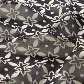 Chiffon ornements floraux &ndash; noir/blanc, 
