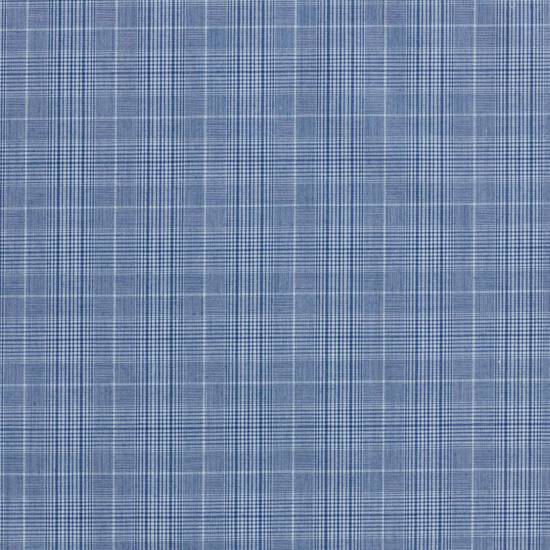 Tissu pour chemise à carreaux fins – blanc/bleu jean, image number 1