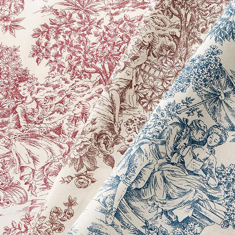 Tissu de décoration Canvas Toile de Jouy 280 cm – bleu,  image number 5