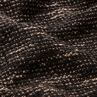 Maille bouclée chinée – noir/beige, 