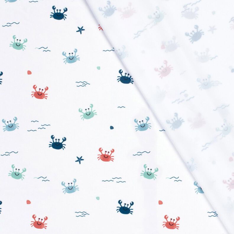 Tissus pour maillot de bain UPF50 Crabes joyeux – blanc/homard,  image number 4